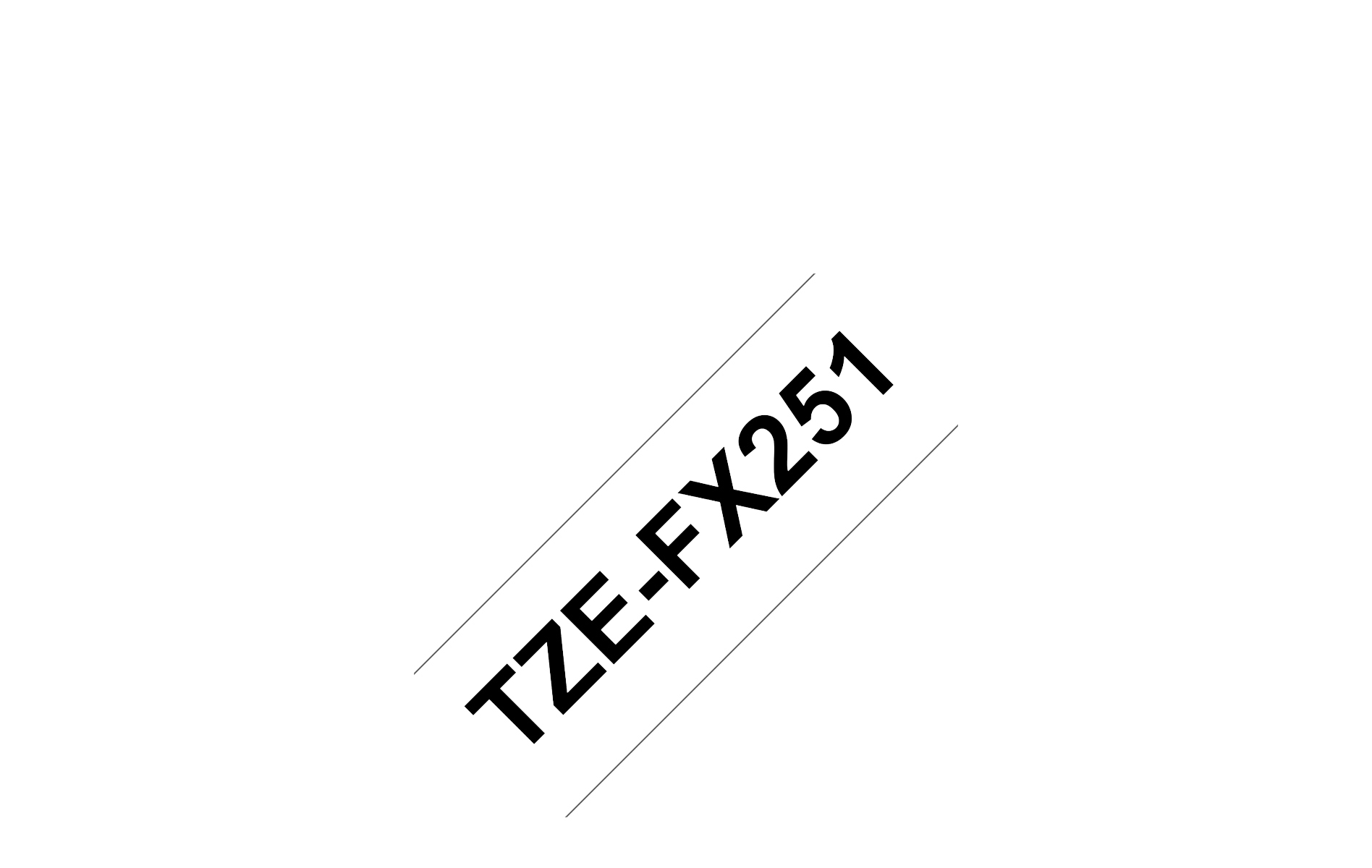 TZe-FX251 Black on White, 24mm x 8m, Brother Genuine Flex ID Tape